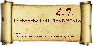 Lichtscheindl Teofánia névjegykártya